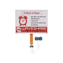 Wyświetlacz e-Paper (B) 13.3″ E-Ink 960×680 z nakładką HAT dla Raspberry Pi - Waveshare 27236