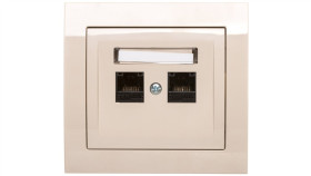 Kier Gniazdo Komputerowe Podwójne 2Xrj45 Kat.6 Beżowe Gpk-2W/K6/01