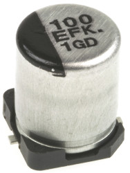 Kondensator 150μF 10V dc SMD Panasonic 6.3 (Dia.) x 5.8mm