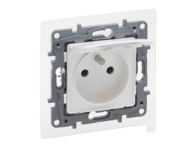 NILOE SELECTION Gniazdo pojedyncze z uziemieniem IP44 perła 762461 LEGRAND