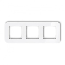 ICON Ramka uniwersalna potrójna zaokrąglona - efekt szkła (ramka: biała spód: biały) 0-0-IRSZ-3