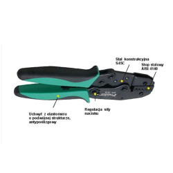 Zaciskarka 6PK-301E zak.kabla Proskit, zaciskacz tulejek kabl. 0,5-4mm