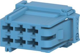 Socket, unequipped, 6 pole, straight, 2 rows, blue, 6-968970-1