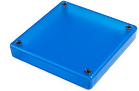 ABS miniature enclosure, (L x W x H) 80 x 80 x 15 mm, blue/transparent, IP54, 1551XXTBU