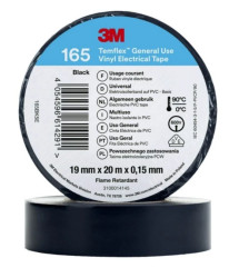 Taśma izolacyjna 19mm x 20m PVC Temflex 165 czarna 7100184800