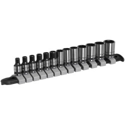 Sealey AK7990 Socket Set 13pc 1/4"Sq Drive Metric - Black Series