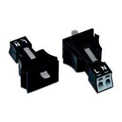 WAGO 890-702 2 Pole 16A 4.4mm Socket Snap In Black