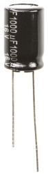 Kondensator 1000μF 16V dc Radialny, Otwór przelotowy Panasonic roztaw: 5mm 10 (Dia.) x 16mm