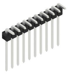 Pin header, 10 pole, pitch 2.54 mm, angled, black, SL1813210Z
