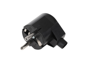 Wtyczka kątowa z uziemieniem unischuko czarna WT-20-2