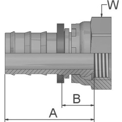 Złączka hydrauliczna, Złacze A: Przewód elastyczny 3/4 cala, Złacze B: BSPP 3/4-14 żeńskie, Stal, 420 barów