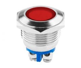 KONTROLKA LED 18 MM 12V METAL CZERWONA E
