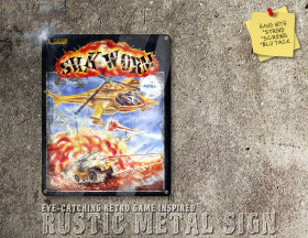 Vintage Looking Amiga, Commodore 64 Silk Worm Box Artwork Metal Sign [685]