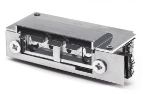 Elektrozaczep Hartte XS00UWM-C niskoprądowy wąski z wyłącznikiem, monitoringiem i wyślizgiem oraz uniwersalnym zasilaniem 12-24V