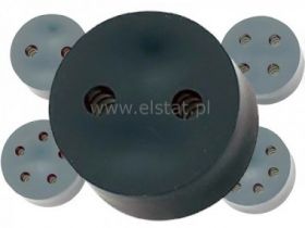 Przepust kabla czarna guma; 2 żyły; PG16; 2x3mm