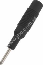 MZS 2 SW Adapter - przej. gn.izolowane 4mm / wtyk kołkowy 2mm, czarny, Hirschmann, 973600100, MZS2SW