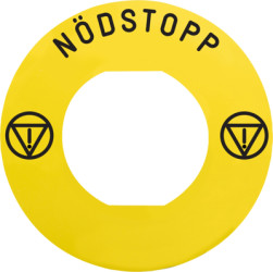 Label, Ø 60 mm, round, for emergency stop pushbutton, ZBY9730M