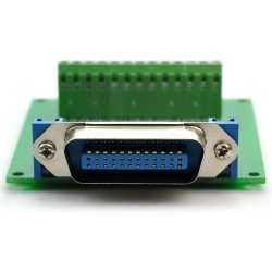 CZH-LABS 24-Pin 0.085&quot; Centronics Male Ribbon Connector Screw Terminal Block Breakout Board.