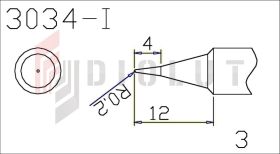 Grot Q303-I stożkowy 0,2mm z czujnikiem temperatury do QUICK202D