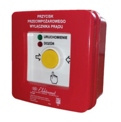 Przycisk ppoż. n/t 2 tory prądowe 12A NO-NO przyciskowy diody czerw/ziel 24VDC/24V DC PPWP-2 B/1 901408