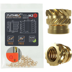 ruthex GEM3x5x4001 Threaded Insert for 3D Printers RXM3x5x4