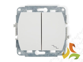 TREND Wyłącznik pojedynczy ze schodowym (wspólne zasilanie) biały WP-10.1 KARLIK