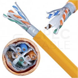 Kabel sieciowy U/UTP kat.6A skrętka 4x2x0,56mm wewnętrzny Cca bezhalogenowy LSOH pomarańczowy SecurityNET