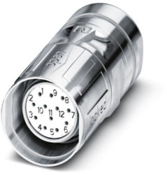 Jack, M23, 16 pole, crimp connection, SPEEDCON locking, straight, 1619485