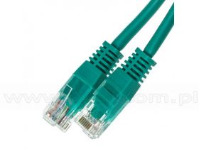 Patchcord UTP, kat.5e, 0,25m, zielony