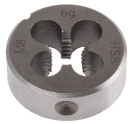 Narzynka , gwint: M8, skok: 1.25mm, śr. zewn.: 25mm, gr.: 9mm, HSS