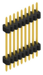 Pin header, 9 pole, pitch 1.27 mm, straight, black, SLVW61179G