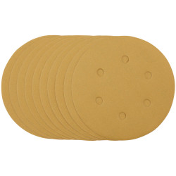 Draper 64265 Gold Sand. Discs-Hook&amp;Loop 150mm 320 Grit 6 Dust Extract Holes 10Pc