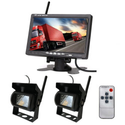Monitor LCD-TFT 7" + 2x KAMERA BUS ZESTAW bezprzewodowy, 12V-24V