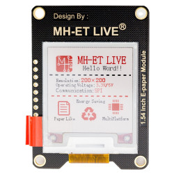 E-paper 1.54" 200x200px - wyświetlacz czarnobiały + czerwony SPI 