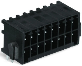 Pin header, 14 pole, pitch 3.5 mm, angled, black, 713-1427/116-000