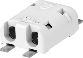 Poke-in connector, 2 pole, pitch 4 mm, straight, white, 1954097-1