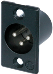 XLR panel plug, 3 pole, silver-plated, metal, NC3MP-BAG