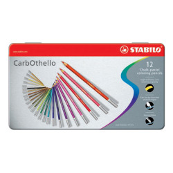 STABILO Tinned Art Products Carbothello Chalk Pastel Coloured Pencils 12 shades