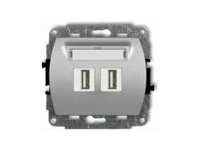 TREND Gniazdo USBx2 podwójne-AA 2.0 srebrny 5GUSB-2 KARLIK