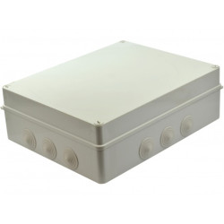Skrzynka hermetyczna IP65 Puszka instalacyjna 380x300x120mm bezhalogenowa szara z dławikami PG29 S-BOX 706