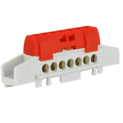 Listwa zaciskowa LZ 7-torowa czerwona 80A na szynę DIN TH35 (7x 16mm2) PAWBOL