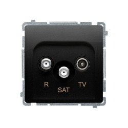 Simon Basic Gniazdo antenowe R-TV-SAT końcowe (moduł). 1x wejście: 5 MHz–2,4 GHz czarny R-TV-SAT BMZAR-SAT1.3/1.01/49