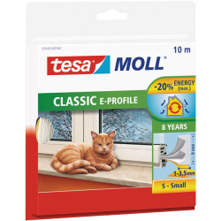 tesa&#xAE; 05445 Classic E Profile Rubber Sealing Insulation White 9mm x 10m