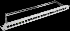 1800-24 19" patch panel for 24x keystone modules, 1U, light gray