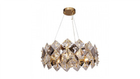 Lampa Wisząca Tiara Kolor Złoty/Przezroczysty Dymiony Metal/Szkło, 6Xe14 Ip20...