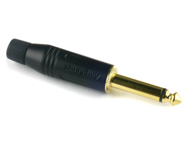 Złącze Jack 6,35 mm Męski Mono Montaż na kablu Czarny 10A