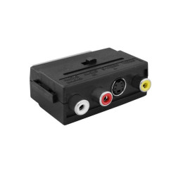 Przejście Adapter Wt. SCART - 3x RCA + SVHS, Przełącznik