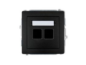 DECO Gniazdo multimedialne podwójne bez modułu (standard Keystone) czarny mat 12DGM-2P KARLIK
