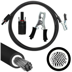 Kabel przyłączeniowy z wtykami typu krokodyl 40A - MC4 4mm2 czarny /3m/