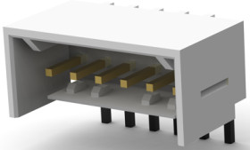 Pin header, 6 pole, pitch 2.54 mm, angled, black, 2-644489-6